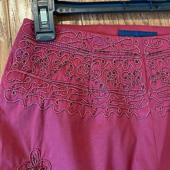 Piazza Sempione NWT red embroidered cropped pant size 6 - Picture 11 of 13